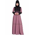 Designer Party wear abaya- Puce Pink Designer Party wear abaya- Puce Pink